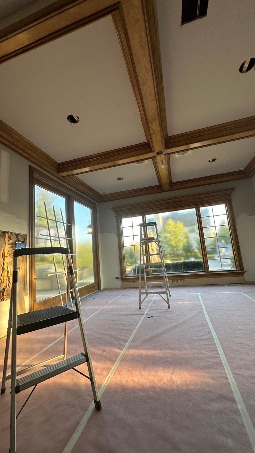 Sunroom before and after painting